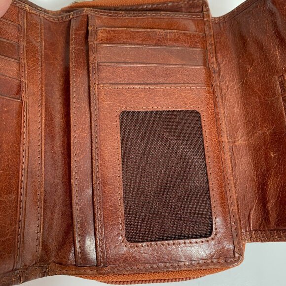 United Colors Of Benetton Handmade Fine Leather Bifold Zip Around Wallet - Picture 4 of 7